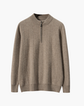 100% Cashmere Ribbed Half-Zip Jumper