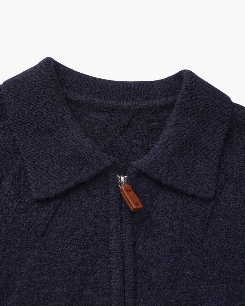 Heritage Diamond Knit Half-Zip Cardigan