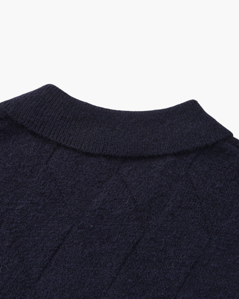 Heritage Diamond Knit Half-Zip Cardigan