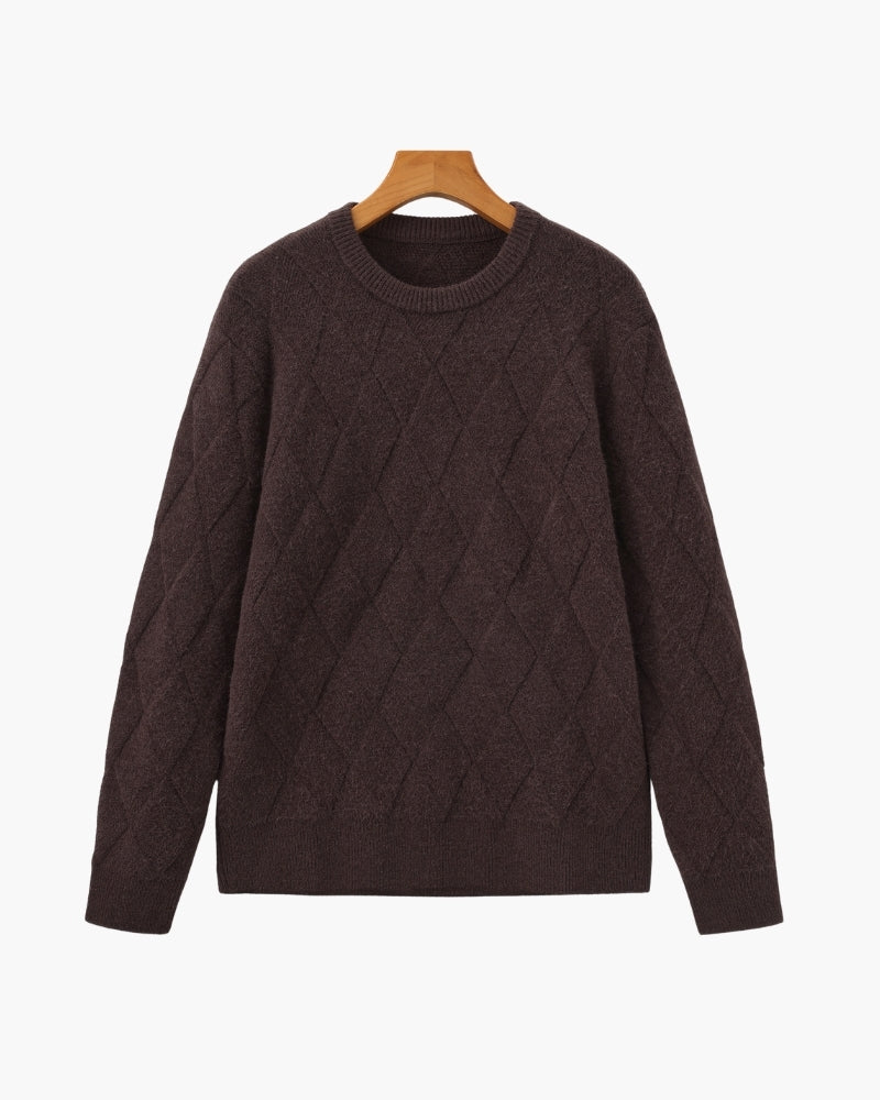 Crew Neck Diamond Knit Jumper