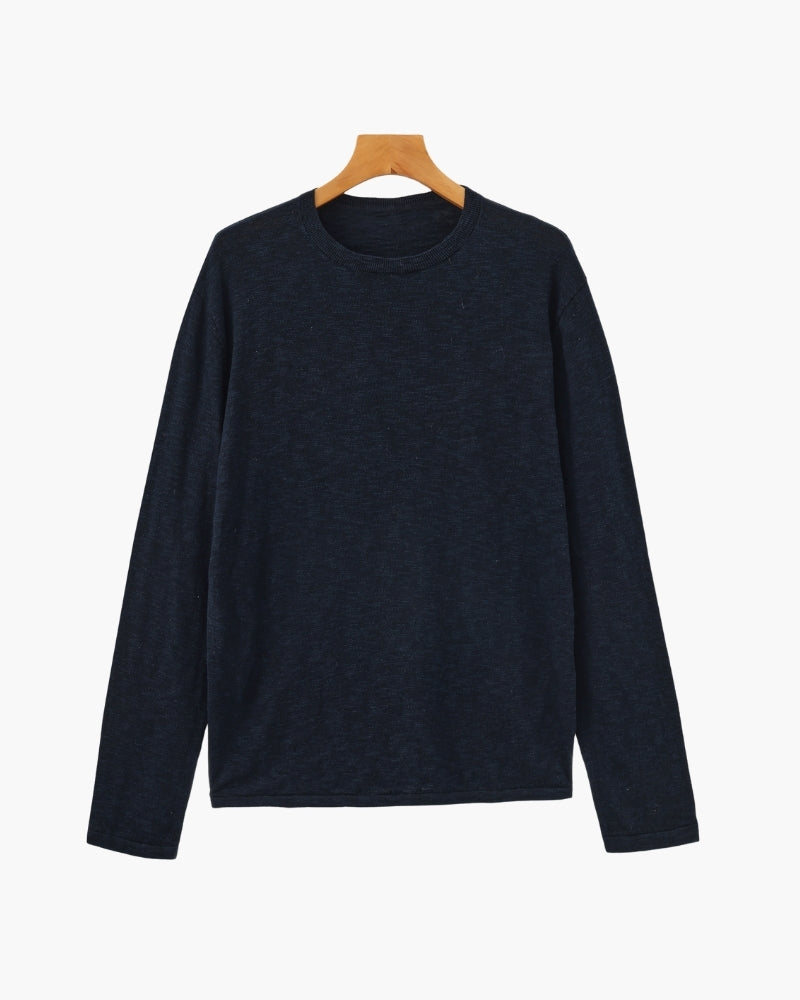 Essential Linen-Cotton Round-Neck Jumper