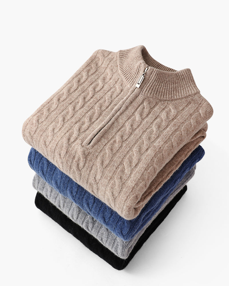 100% Cashmere Half-Zip Sweater