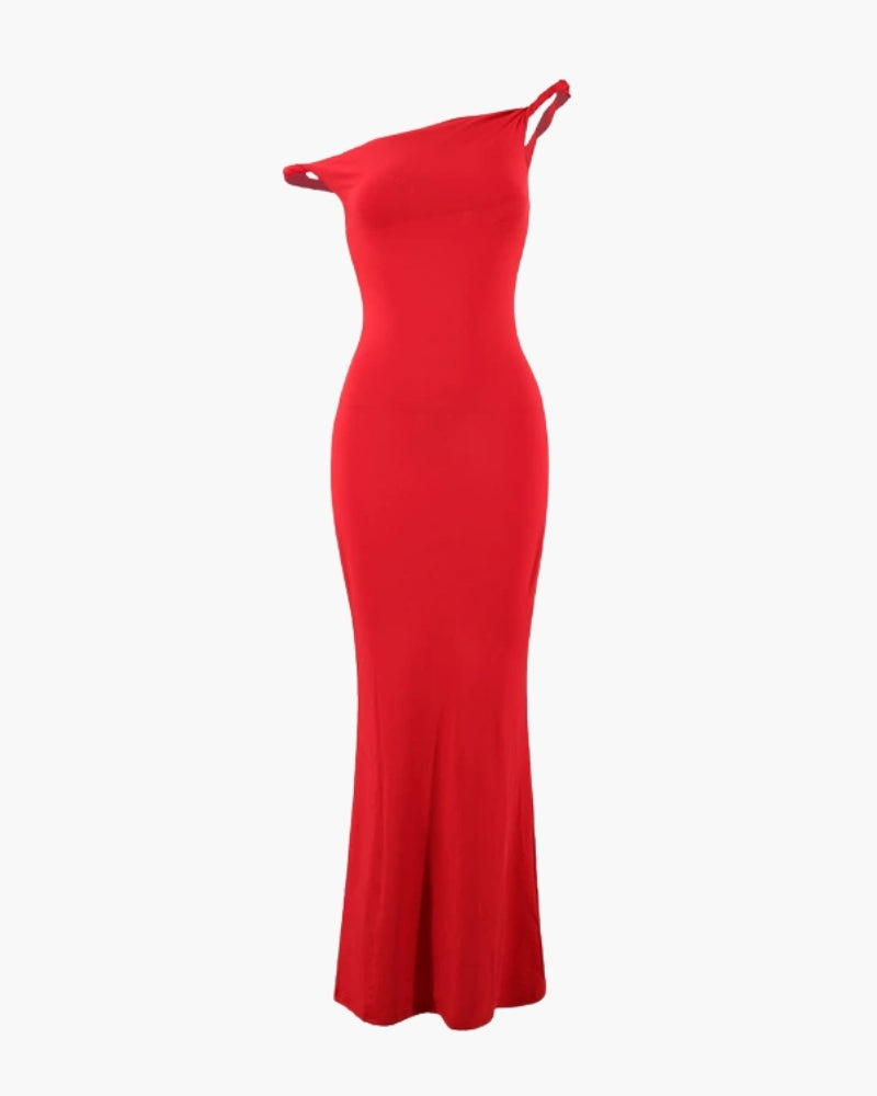 One-Shoulder Bodycon Maxi Dress