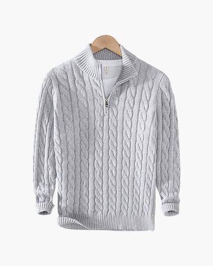 Verbier sweater with half-zip closure.
