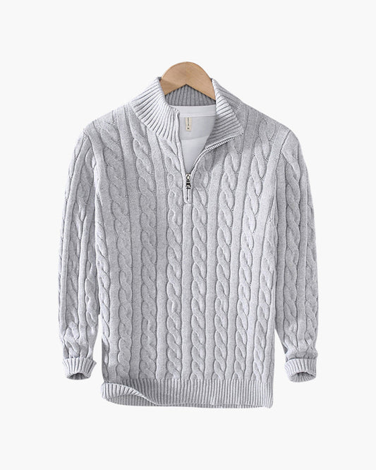 Verbier sweater with half-zip closure.