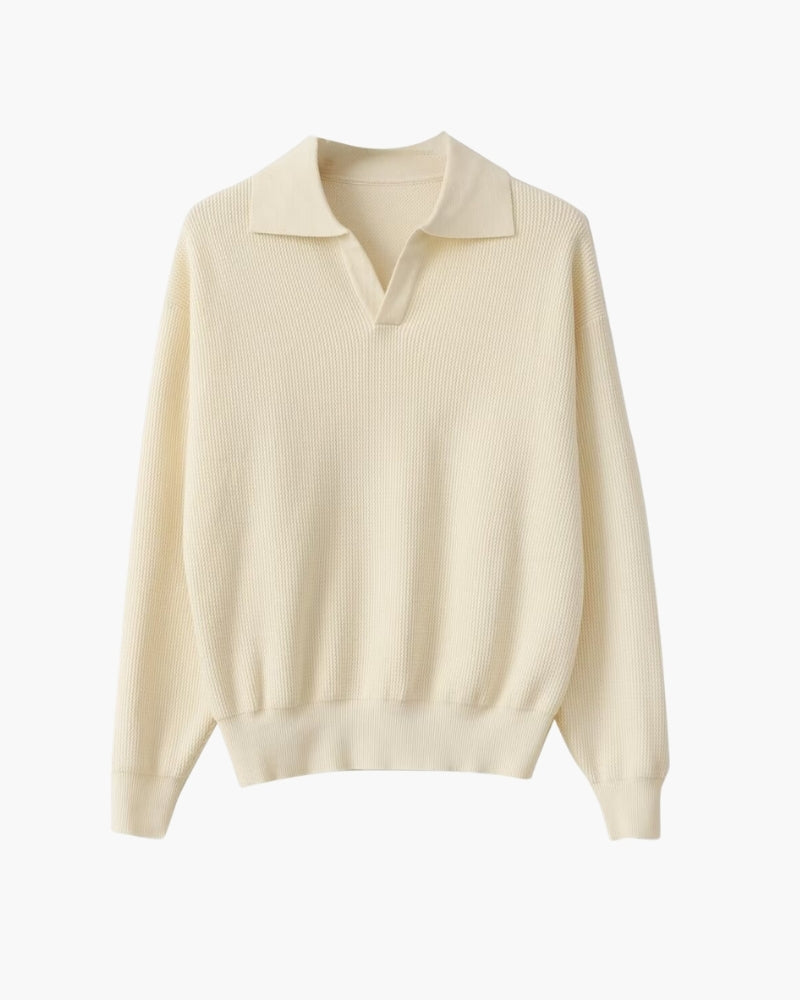 Textured Knit Polo Shirt
