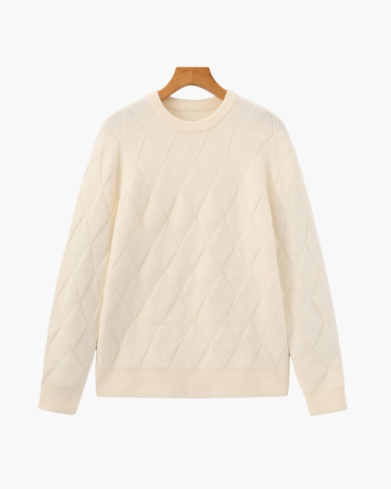 Crew Neck Diamond Knit Jumper