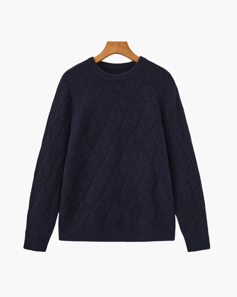 Crew Neck Diamond Knit Jumper