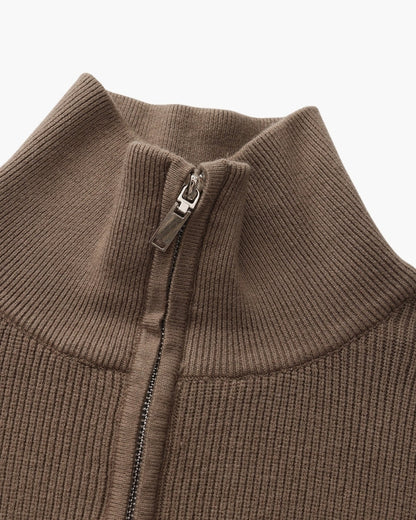 Pullover de Malha Refinado com Meio Fecho
