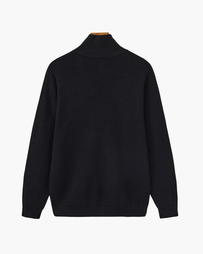 Pullover de Malha Refinado com Meio Fecho