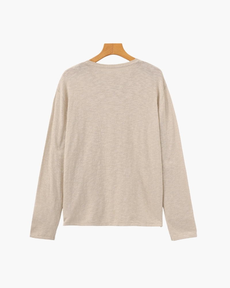Essential Linen-Cotton Round-Neck Jumper