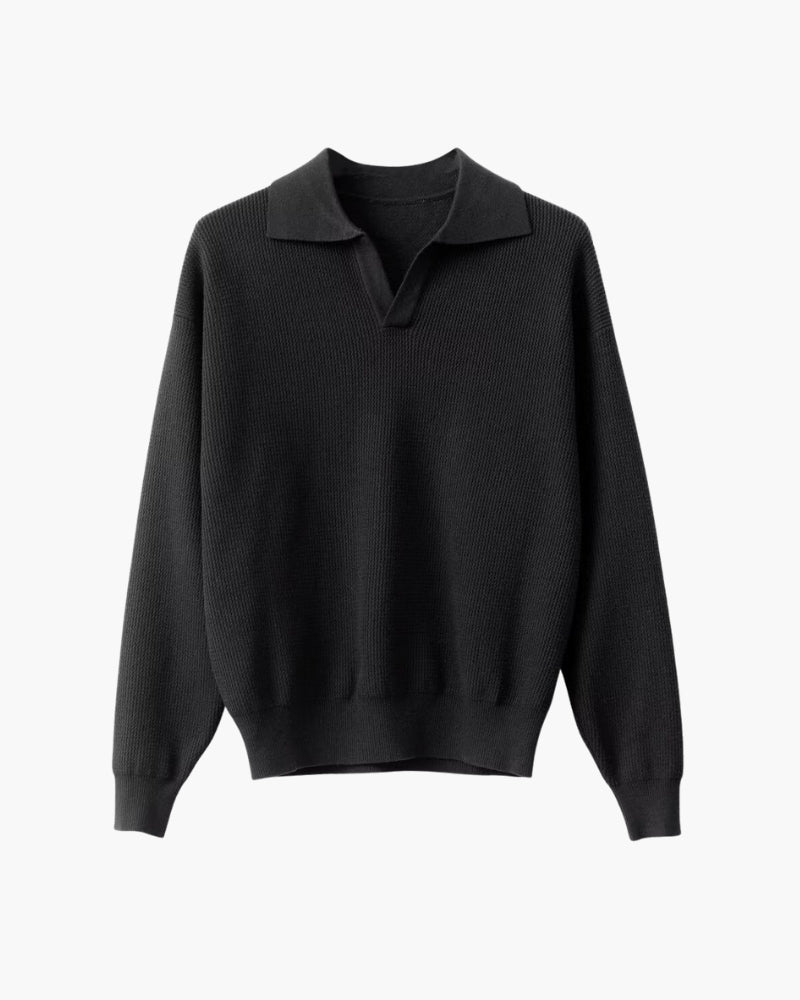 Textured Knit Polo Shirt