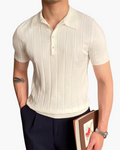 Ribbed Cotton Polo Shirt