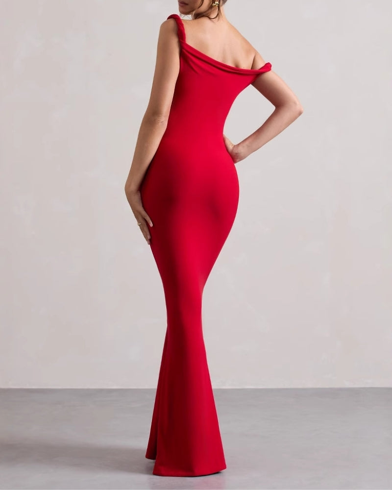 One-Shoulder Bodycon Maxi Dress