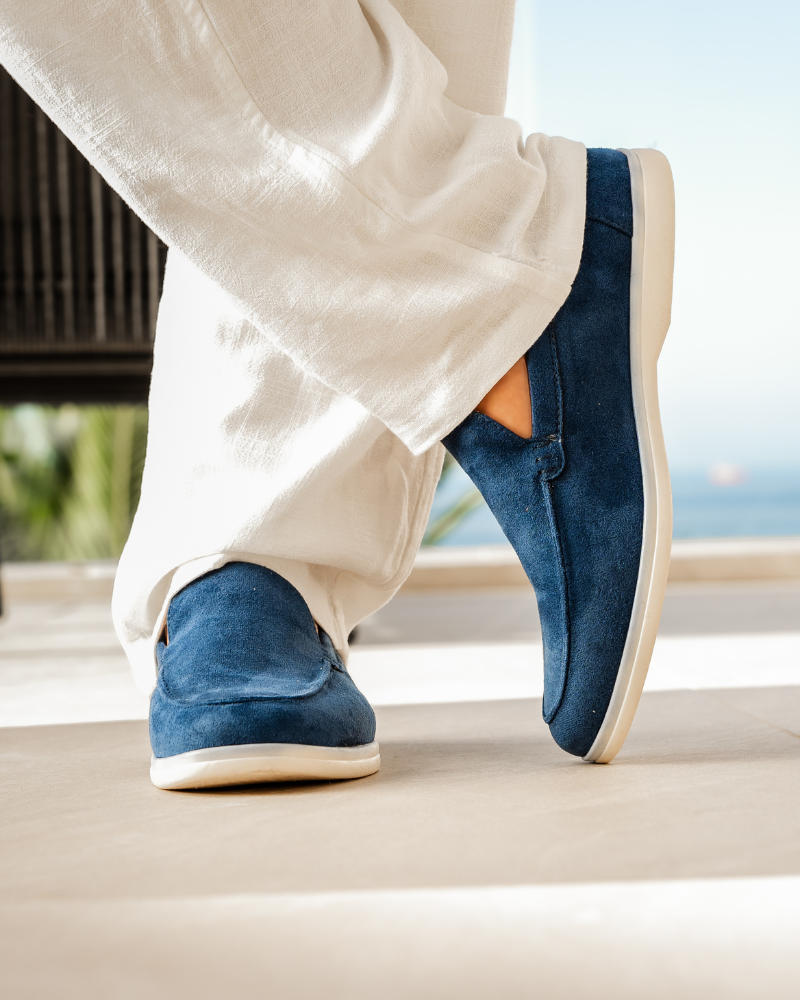 Old Money style suede loafers