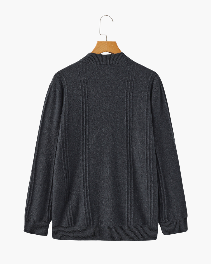 100% Cashmere Ribbed Half-Zip Jumper