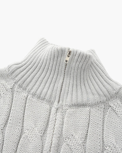 Verbier sweater with half-zip closure.
