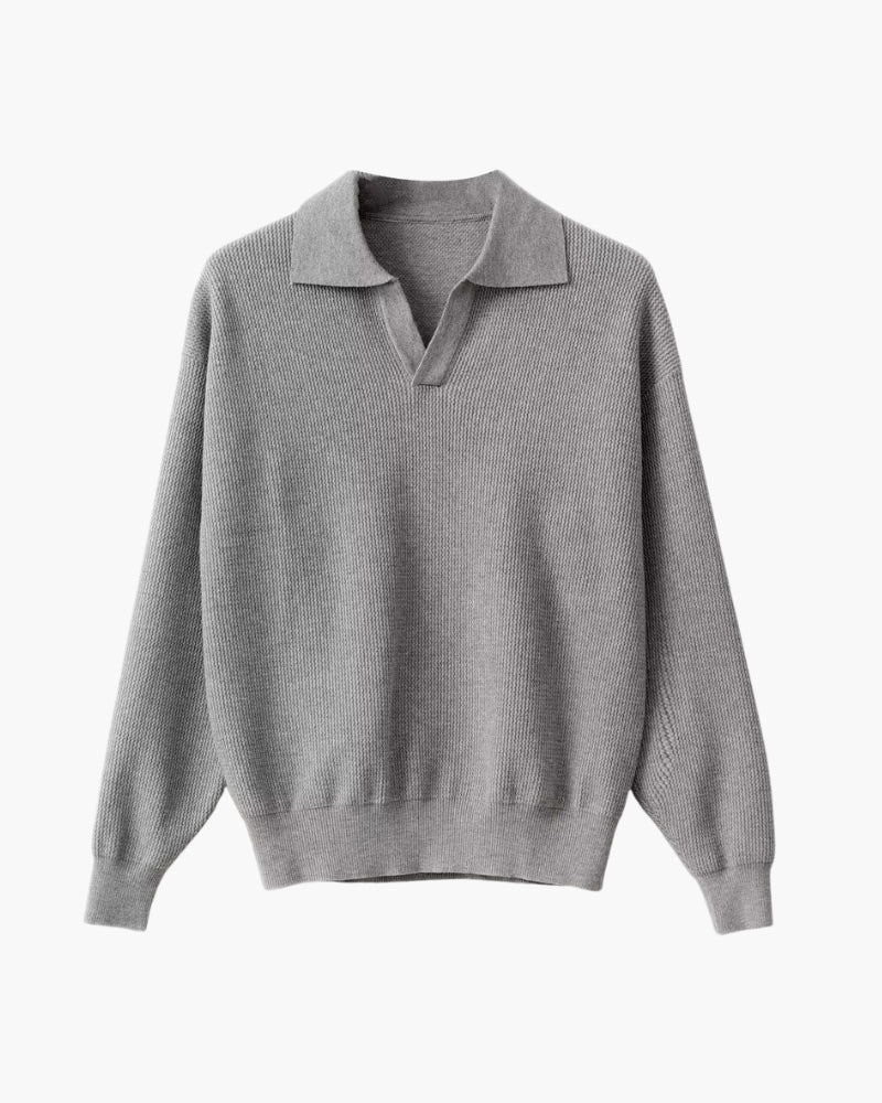 Textured Knit Polo Shirt