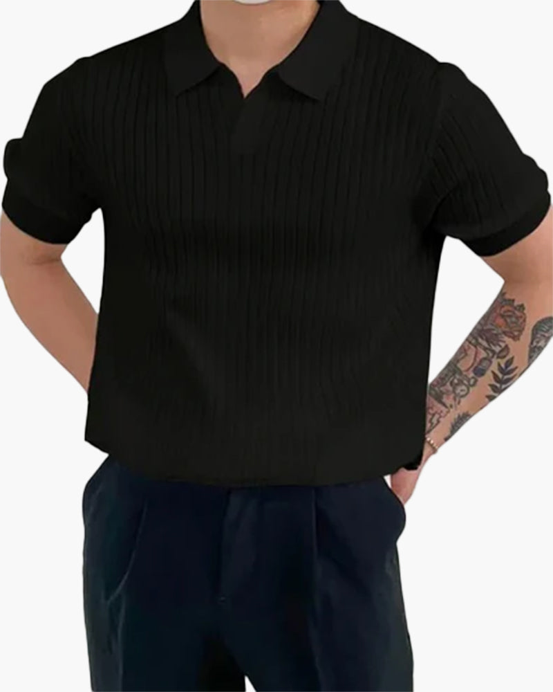 Florence - Ribbed cotton polo shirt