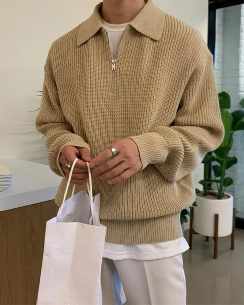 Cashmere Jumper with Half Zip