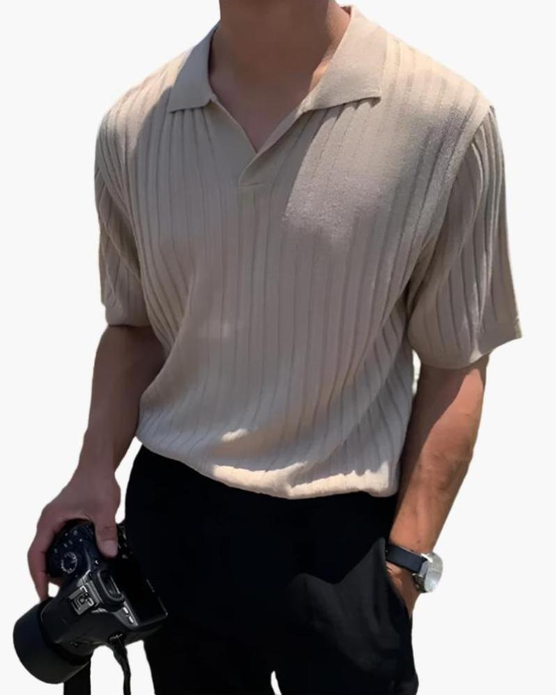 Florence - Ribbed cotton polo shirt