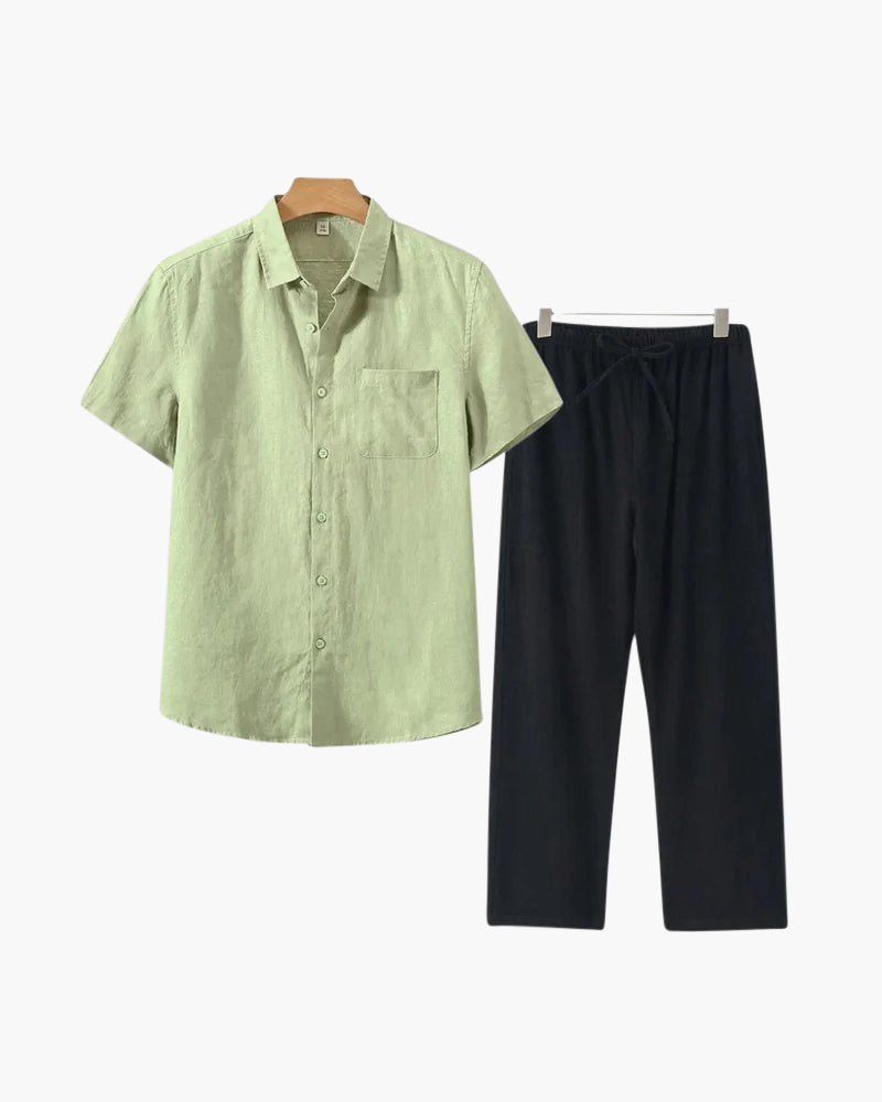 Conjunto Old Money em Linho (Manga Curta)