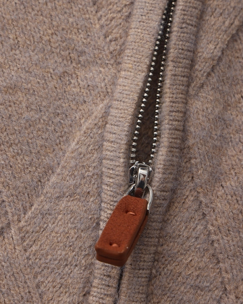 Heritage Diamond Knit Half-Zip Cardigan