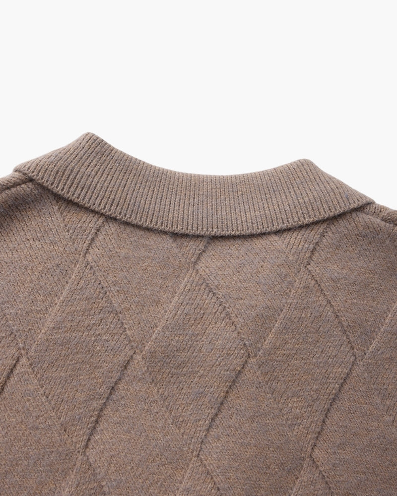 Heritage Diamond Knit Half-Zip Cardigan
