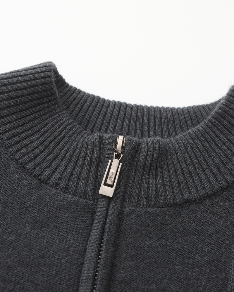 100% Cashmere Ribbed Half-Zip Jumper