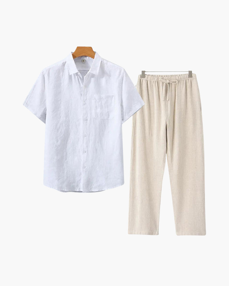 Conjunto Old Money em Linho (Manga Curta)
