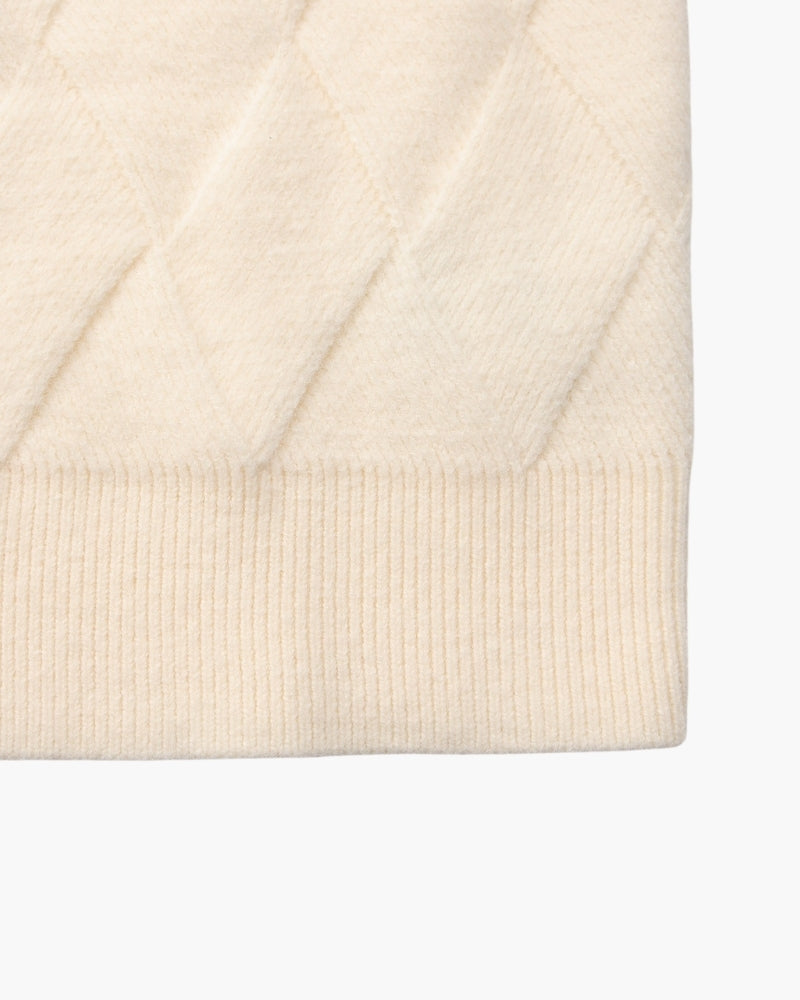 Crew Neck Diamond Knit Jumper
