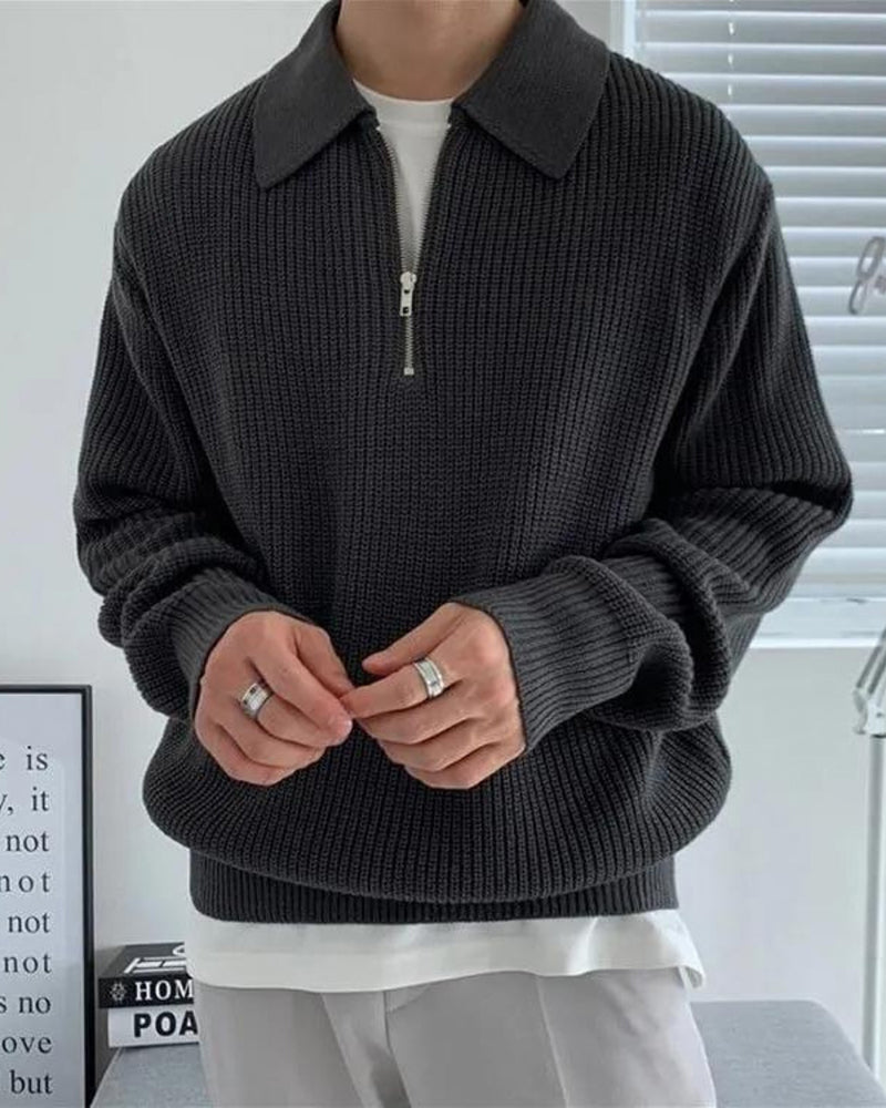 Cashmere Jumper with Half Zip