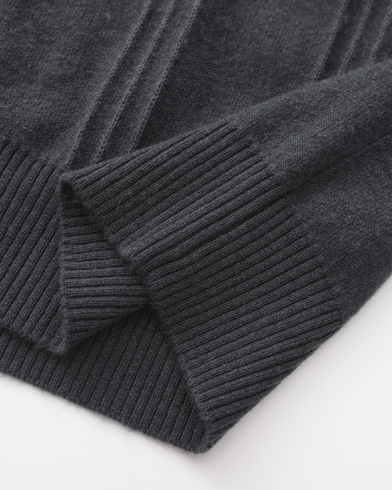 100% Cashmere Ribbed Half-Zip Jumper