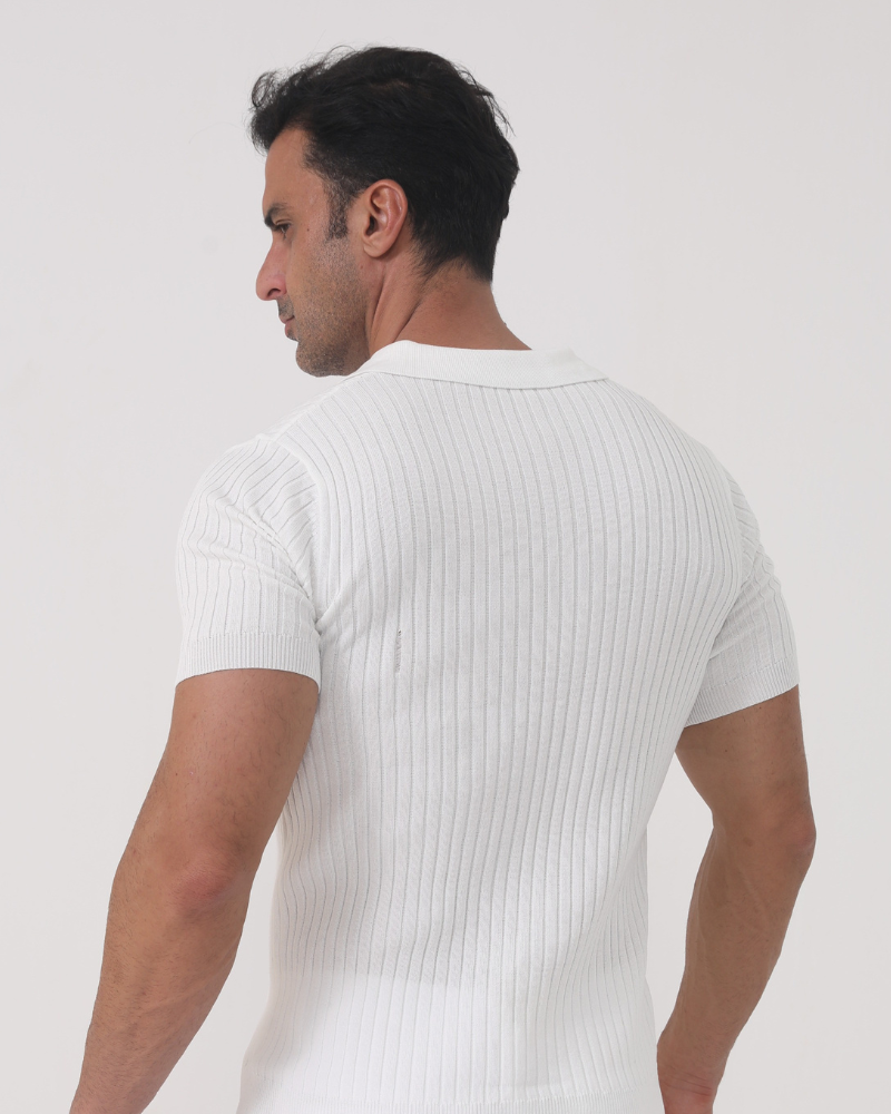 Florence - Ribbed cotton polo shirt