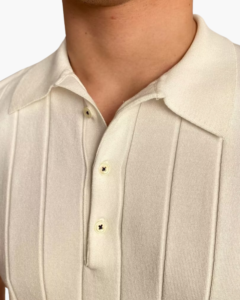 Ribbed Cotton Polo Shirt
