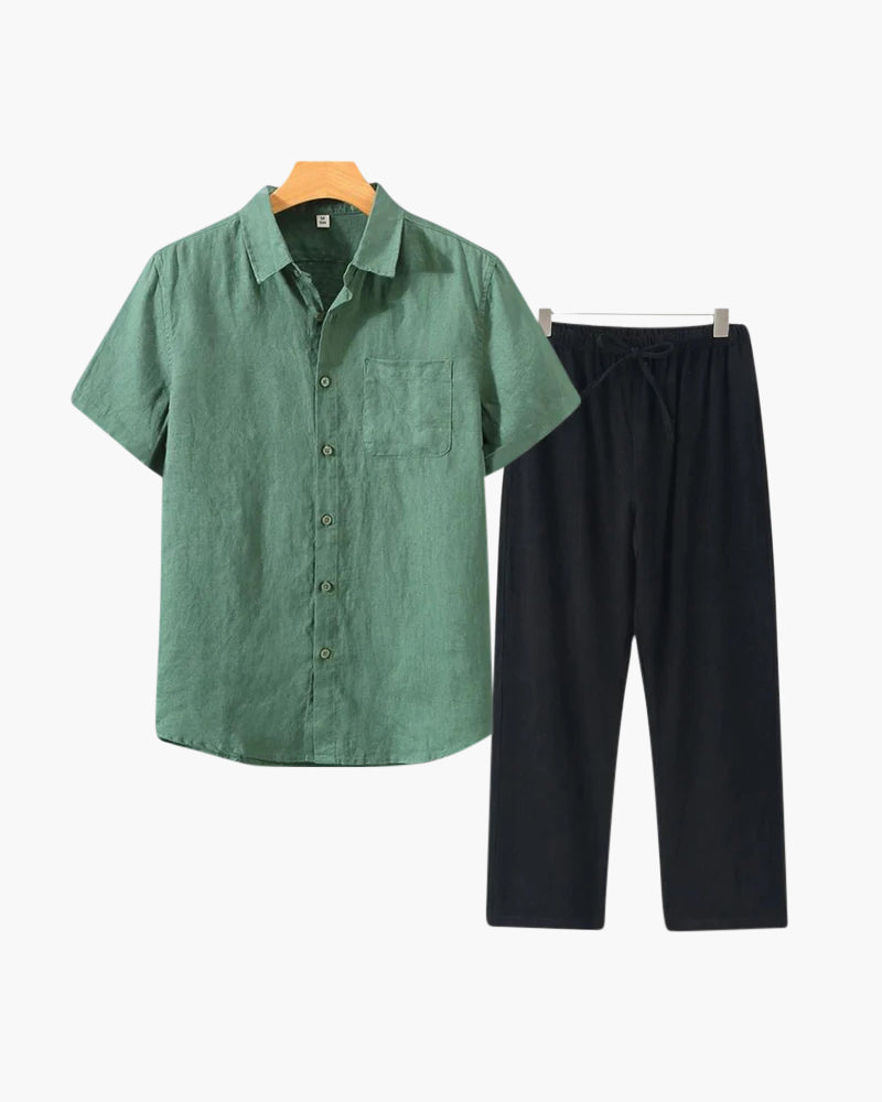 Conjunto Old Money em Linho (Manga Curta)