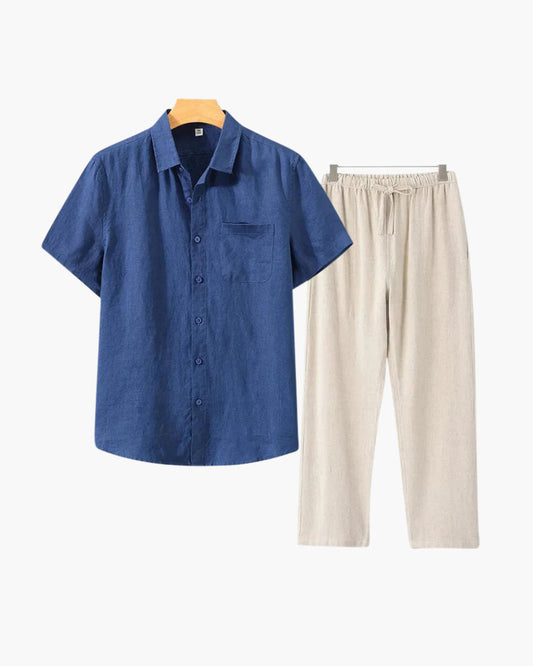 Conjunto Old Money em Linho (Manga Curta)