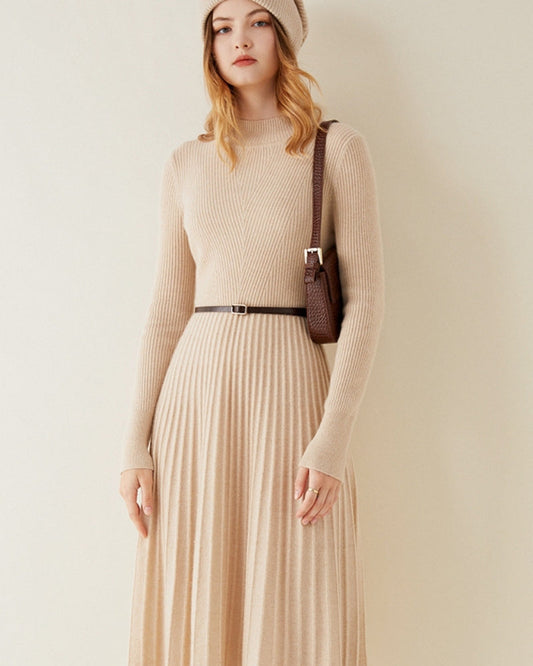 Vestido Evasé em Caxemira Pura