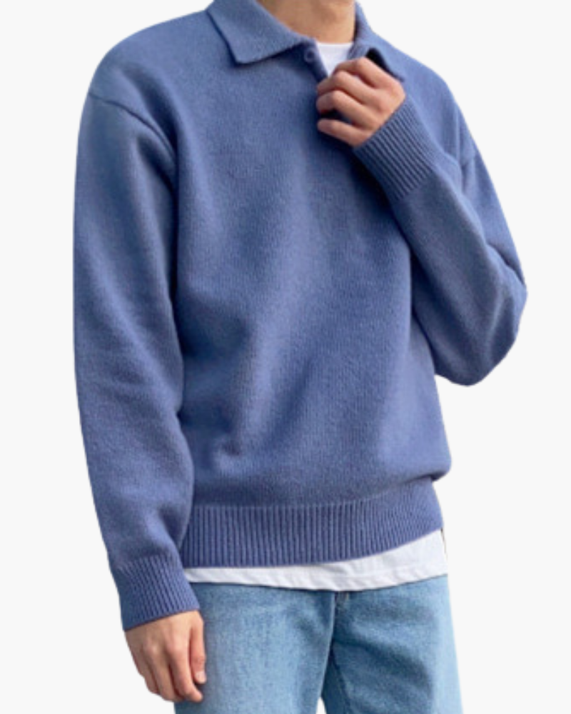 Wool Coat with Buttons and Half-Zip