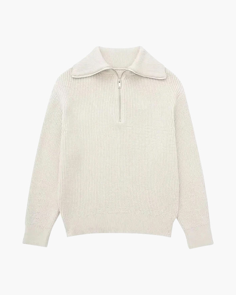 Striped Zip-Up Sweater