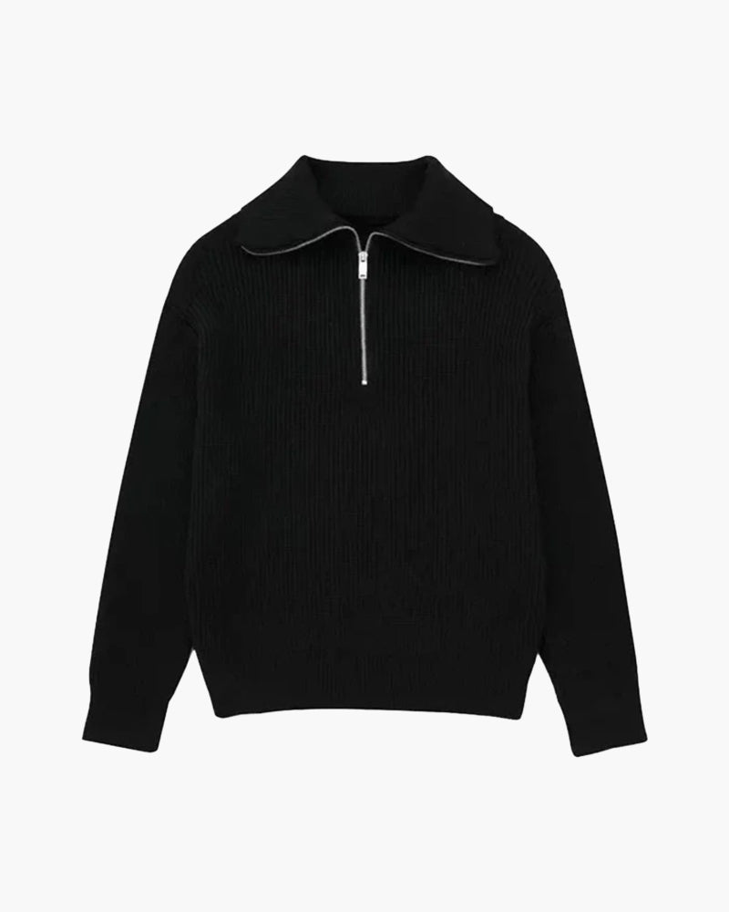 Striped Zip-Up Sweater