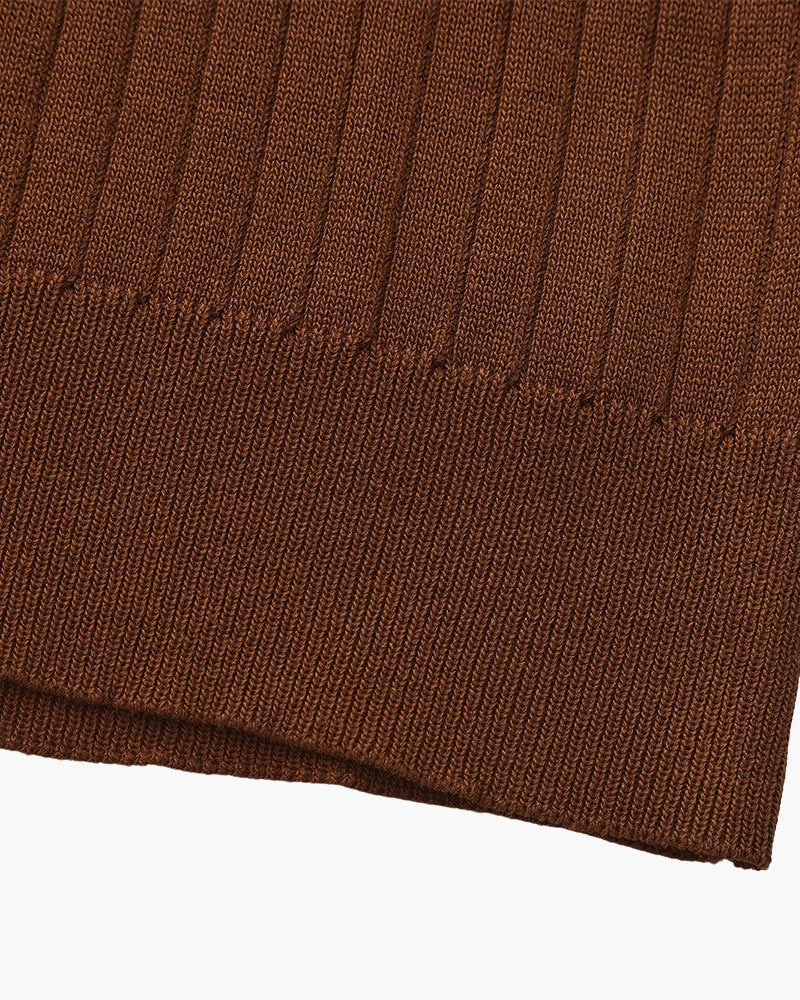 Premium Ribbed Knit Polo Shirt