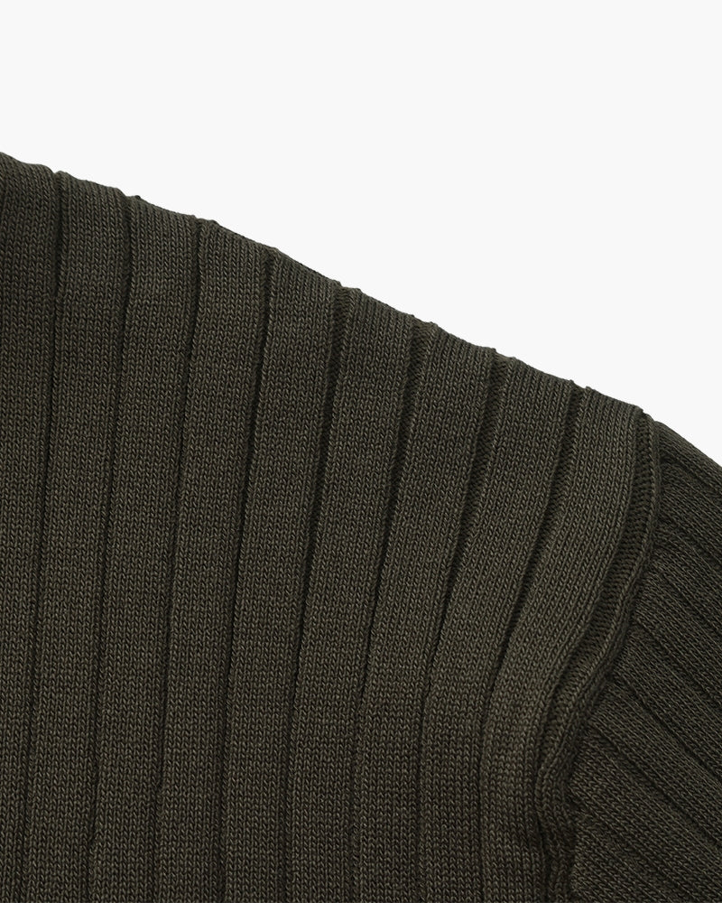Premium Ribbed Knit Polo Shirt
