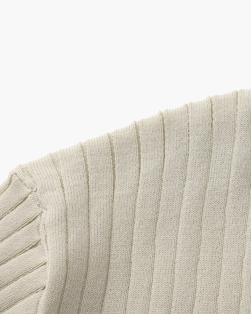 Premium Ribbed Knit Polo Shirt
