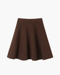 Pleated Wool Oxford Miniskirt