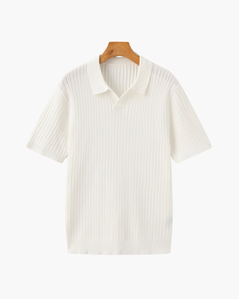 Premium Ribbed Knit Polo Shirt
