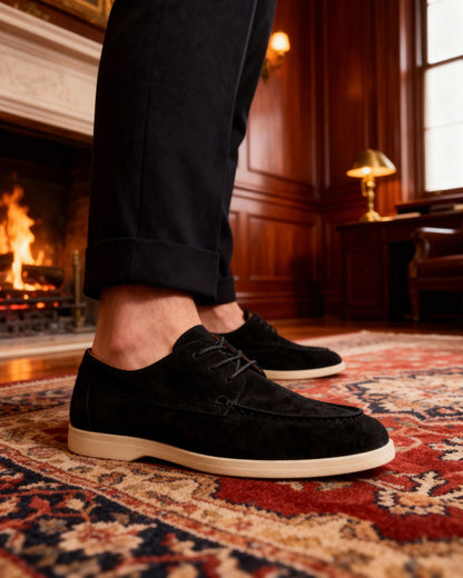Sapatos de Camurça Premium com Atacadores