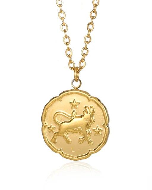 Colar com Signo do Zodíaco - Dourado