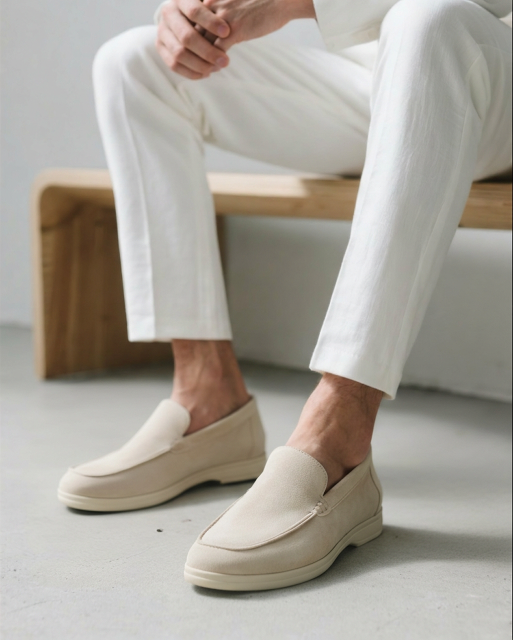Old Money style suede loafers