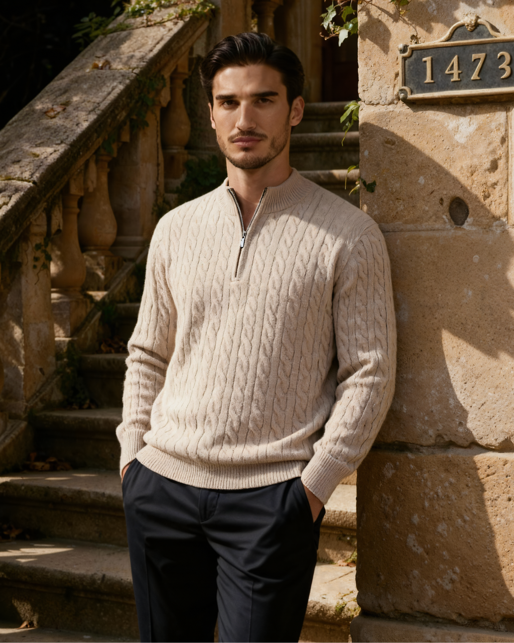 100% Cashmere Half-Zip Sweater